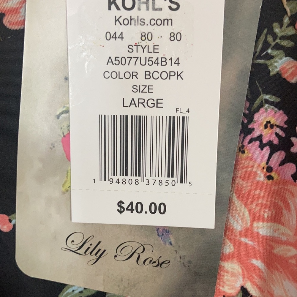 Lily Rose floral print dress lightweight padded bust  boho L juniors - Picture 17 of 17